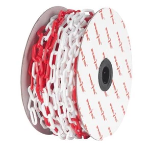 25m Absperrkette Rot/Weiß Sperrkette Absperrung Kette Barrierer Schutz - Bild 1 von 1