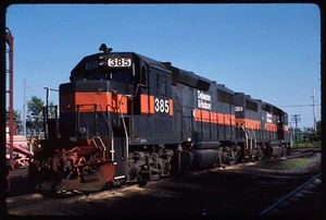 Original Rail Slide - DH Delaware & Hudson 385+ Rouses Point NY 8-1-1990 - Picture 1 of 1