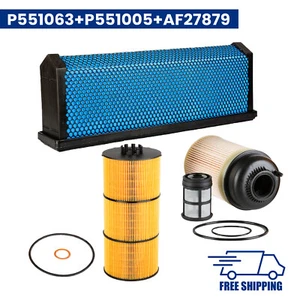 P551063 P551005 AF27879 Air & Oil & Fuel Filters Kit For Detroit DD13 DD15 DD16 - Picture 1 of 11