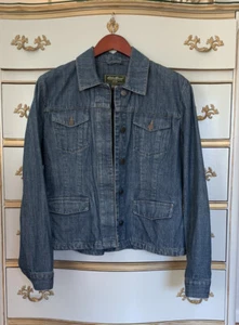 Damen Jeansjacke Größe L Eddie Bauer Blau Langarm Verdeckte Knöpfe Denim - Bild 1 von 17
