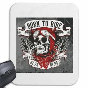 MOUSEPAD MAUSPAD BORN TO RIDE BIKERSHIRT MOTORRAD CHOPPER GOTHIC MOTORCYCLE - Bild 1 von 1