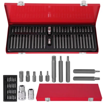 Vielzahn Steckschlüssel Torx Bit-Satz Innensechskant Set 54tlg 1/2" Hex Lang - Bild 1 von 4