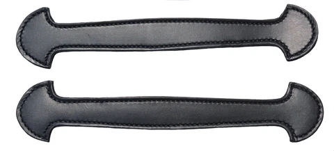 Lot of 2 Black Leather double and stitched Steamer trunk handles #101BLK Cover