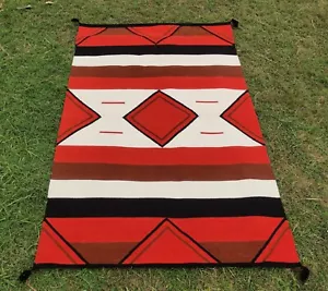 5x8 Wool Navajo Rug Southwest Pattern Housewarming Area Rug Native Wool Rug - Picture 1 of 10