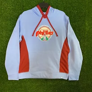 Fanatics Men's L Philadelphia Phillies Retro Powder Blue Hoodie Embroidered Logo - Picture 1 of 5