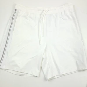 Theory Ryder Relay Jersey Side Stripe Drawstring Shorts in Opal White Mens XL - Picture 1 of 10