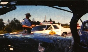 VINTAGE Original 35mm Slide INSIDE CAR CRASH SHERIFF REPORT 1975 - Picture 1 of 2