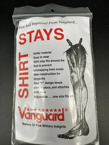 Vanguard USMC MILITARY ENLISTED & OFFICER BLACK Stirrup Style SHIRT STAYS - Picture 1 of 5