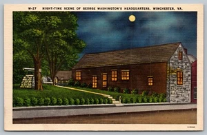 Postcard Night Time Scene George Washingtons Headquarters Winchester Virginia - Picture 1 of 2