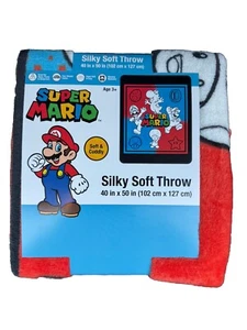 Super Mario Throw Blanket 40" x 50" Silky SUPER SOFT NEW - Picture 1 of 4