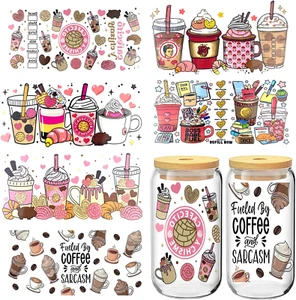 UV DTF Cup Wrap Transfer Stickers for Glass, 6 Sheets for 16oz Cups & DIY Crafts - Picture 1 of 7