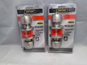 Lot of 2 Defiant Brandywine Stainless Steel Keyed Entry Door Knob 154644 NIP - Picture 1 of 4