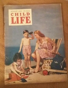 August 1946 Child Life Magazine  "Family Beach" Cover  - Picture 1 of 5