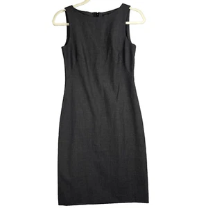 Theory Dress 4 Sleeveless Betty Sheath in Charcoal Gray Tailor Stretch Wool - Picture 1 of 12