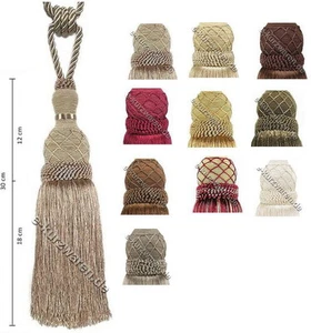 Quaste/Raffhalter 30cm lang mit Kordel 45cm Troddel Gardinen Vorhänge Deko  - Bild 1 von 11