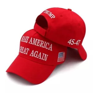 Cappello Trump 2024 MAGA ROSSO 45-47 President Make America Great Again berretto da baseball - Foto 1 di 6