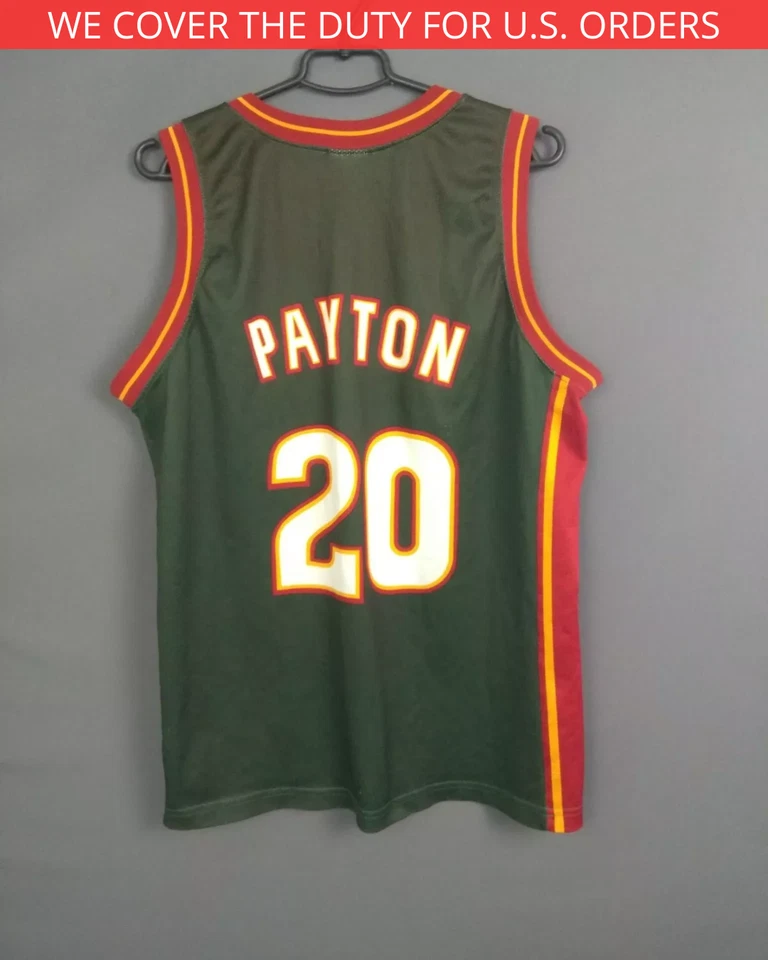 Camiseta deportiva de baloncesto Gary Payton Seattle SuperSonics L campeón de Maillot ig93 Foto 1 de 4
