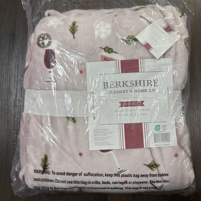 Berkshire Blanket 60"x80" Oversized Velvet Soft Throw, Merry Cocktails, NWT - Image 1 of 4