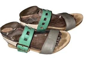 Sandalo donna Naot Dynasty taglia 39 8 grigio come nuovo pelle zeppa tacco sottopiede sughero - Foto 1 di 11