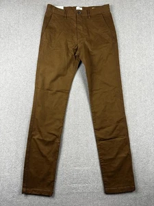 H&M Chino Pants Mens 29 Brown Skinny Fit Stretch L.O.G.G. Cotton Casual Twill - Picture 1 of 11