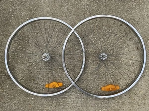26” Chrome Steel Retro Bike Vintage Bicycle Front & Rear Wheelset 36 Spoke - Picture 1 of 23