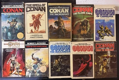 Vtg Conan Robert E. Howard Paperback Books Lot Various Frank Frazetta (10 Books) - Imagem 1 de 3