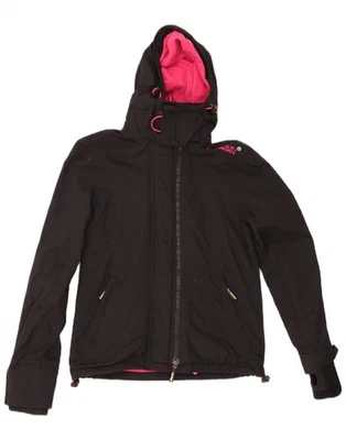 SUPERDRY Damen Windcheater Graphic Windbreaker Jacke UK 6 XS schwarz UP22 - Bild 1 von 4