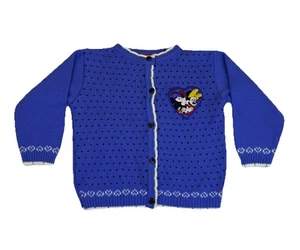 Maglione vintage Topolino per bambini Minnie Mouse cuore cardigan bambina 24M bambino - Foto 1 di 20
