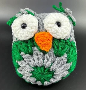 Harry Potter Handmade Crochet Hogwarts House Colors Slytherin Inspired Owl - Picture 1 of 10