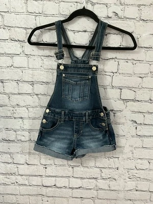 Jordache Denim Overalls Juniors Size 7/8 Y2K 90's Distressed Blue Cuffs - Image 1 of 4