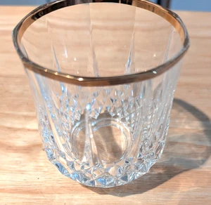 vintage cristal d'arques long champ lead crystal whiskey glass/Gold Trim - Picture 1 of 7