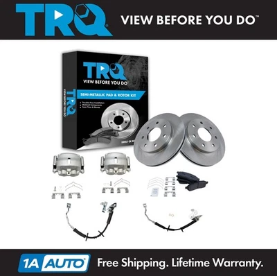 Kit de pastillas de freno delanteras y rotor semimetálico TRQ para Ford F-150 2005-2008 Foto 1 de 4