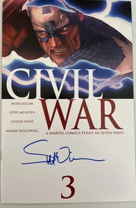 CIVIL WAR. NUMBER 3. UNVERIFIED STEVE MCNIVEN SIGNATURE. SEPT 2006. NM CONDITION - Picture 1 of 8