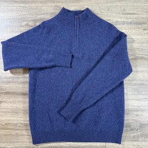 Sid Mashburn Cashmere Sweater Large Blau 1/2 Zip Golfpullover Tech Knit 1/4 - Bild 1 von 13