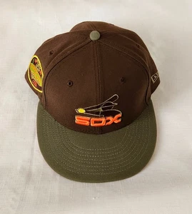 NUEVA ERA 59 FIFTY CHICAGO BLANCO SOX 75 AÑOS MARRÓN OLIVA SOMBRERO AJUSTADO TALLA 7 5/8 COOPER - Imagen 1 de 8