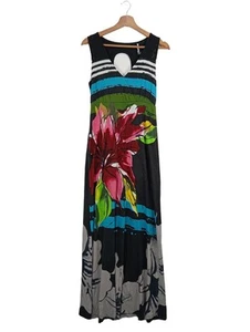 DESIGUAL Vestido cruzado Mujeres Talla EU 36 negro-rojo-verde look casual - Imagen 1 de 5