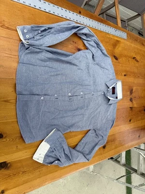 Jared Lang After Hours Shirt Men's Medium Slim Fit Gray Button Up Cotton A2 - Image 1 of 4