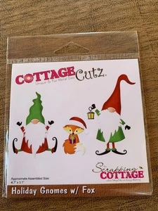 COTTAGE CUTZ STAHL BASTELSTANZE, URLAUBSWICHTEL MIT FUCHS, #CC-681, NEU! NIE BENUTZT! - Bild 1 von 2