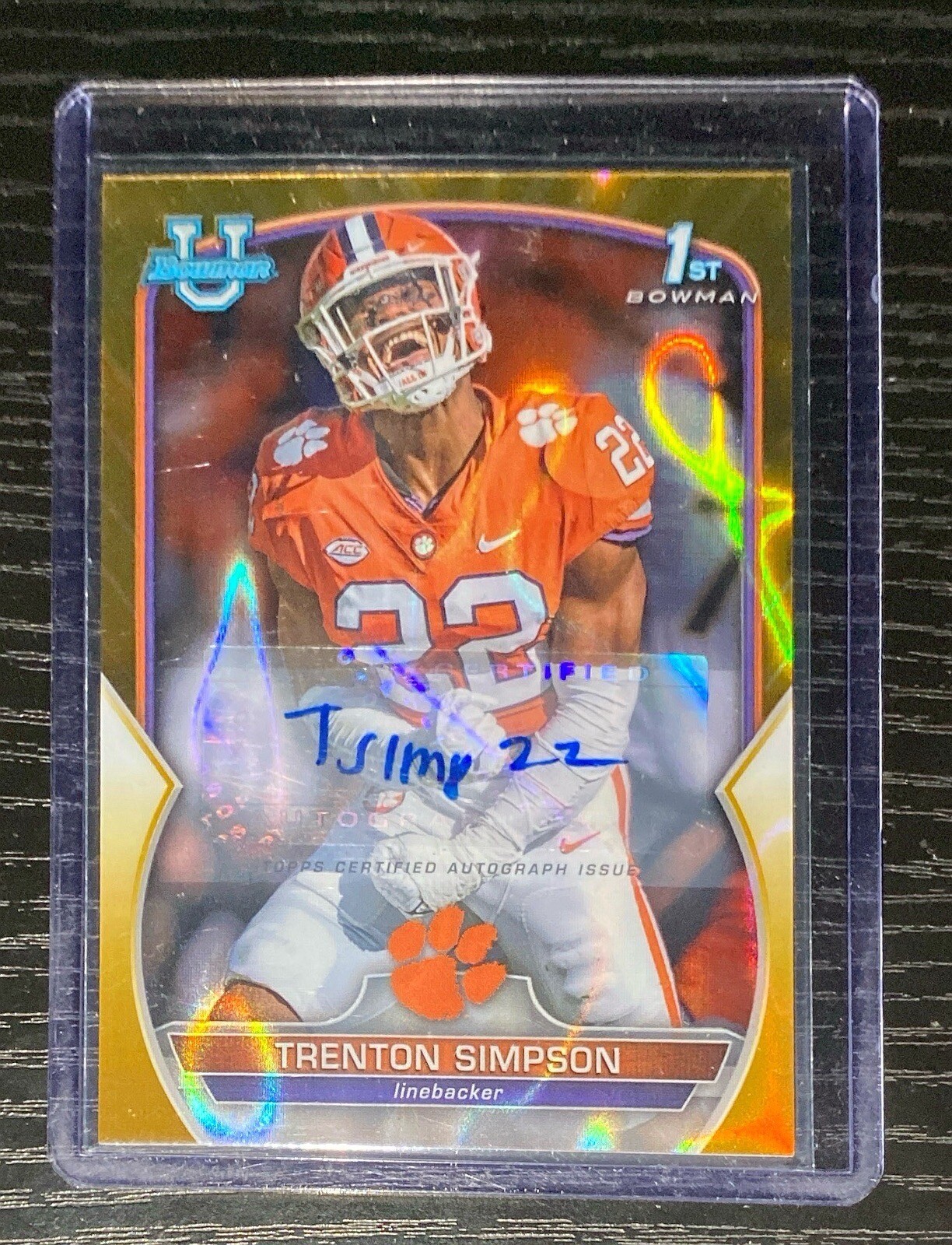 2022 Bowman University Chrome Gold Lava Refractor Trenton Simpson Auto /50