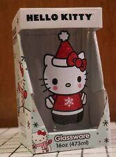 Hello Kitty Christmas Glitter Glass Cup 16oz