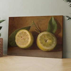 Lemon Still Life Old Paintings Kitchen Decor Canvas Wall Art Print - Picture 1 of 6
