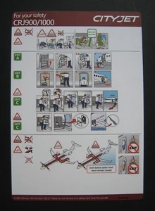 LUFTHANSA LH BOMBARDIER CRJ900/1000 SAFETY CARD Instructions 10/2023 CJ380 - Bild 1 von 3