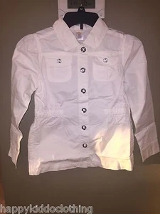 GYMBOREE WILD FOR ZEBRA TWILL JACKET Size SMALL 7-8 OFF WHITE COAT NEW 44.95! - Picture 1 of 3