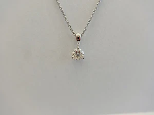 Collier mit Brillant 0,41 carat 585er Weißgold Anhänger mit Kette, "Klassiker". - Bild 1 von 5