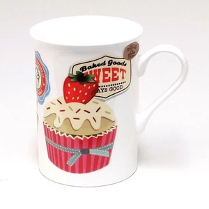 Fine China Mug - Retro Cupcakes Design - 'Baked Goods Sweet' - Picture 1 of 4