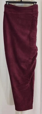 Denim & Co. Smooth Waist Knit Cord Corduroy Leggings Maroon Wine Plus Size 5X - Image 1 of 2