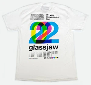 T-shirt bianca Glassjaw 20+ Anniversaries Tour 2s merchandising ufficiale taglia M AS* - Foto 1 di 5