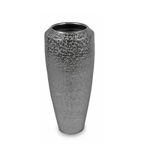 Bodenvase VINTAGE silber bauchig rund H. 60cm aus Keramik Formano - Bild 1 von 1