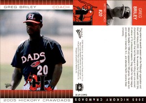 Greg Briley 2005 MultiAd Hickory Crawdads #3 Card *AutographDen*