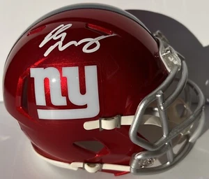 Eli Manning Autographed Signed NEW YORK GIANTS Blaze Mini Helmet BAS - Picture 1 of 2